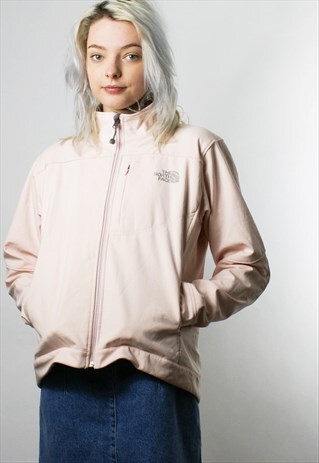 THE NORTH FACE ZIP UP COATED FLEECE JACKET