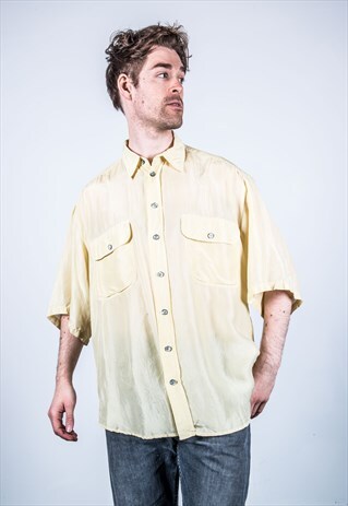 VINTAGE 1980S YELLOW SILK SHIRT