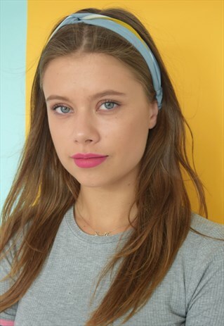 BLUE & MUSTARD HEADBAND