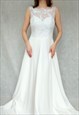 Vintage White Elegant Wedding Dress, Medium Size