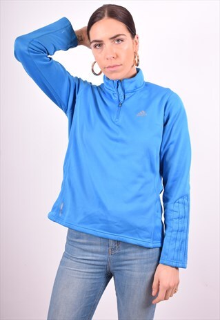 ADIDAS WOMENS VINTAGE PULLOVER TRACKSUIT TOP MEDIUM 90'S