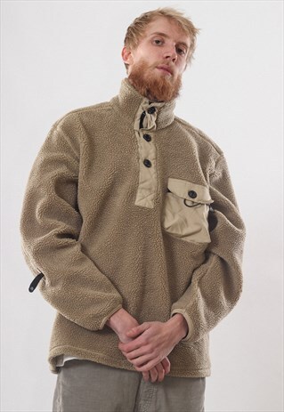 RARE VINTAGE NIKE ACG DEEP PILE FLEECE HALF ZIP PULLOVER