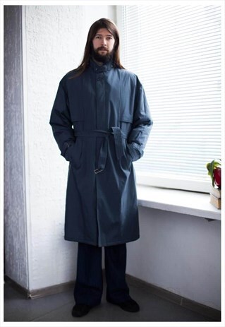 VINTAGE 70'S BLUE/GREY WARM COAT