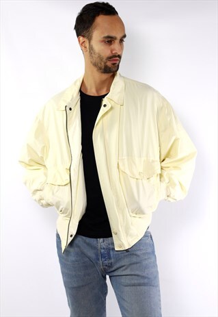 YELLOW BOMBER JACKET BENETTON 80S JACKET