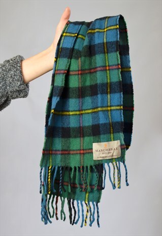 VINTAGE 90S GREEN CHECK SCARF