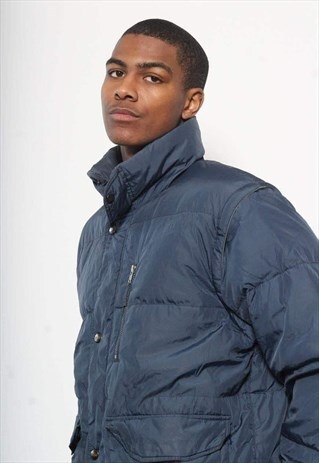 VINTAGE FILA PUFFER JACKET NAVY BLUE
