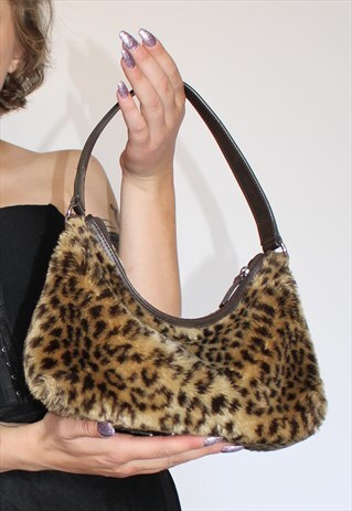 90S LEOPARD PRINT SHOULDER PURSE