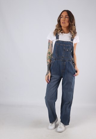 DENIM DUNGAREES OLD NAVY WIDE STRAIGHT LEG UK 10 (HK3D)