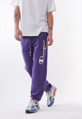 VINTAGE CHAMPION TRACKSUIT JOGGER SWEATPANTS 90S PURPLE