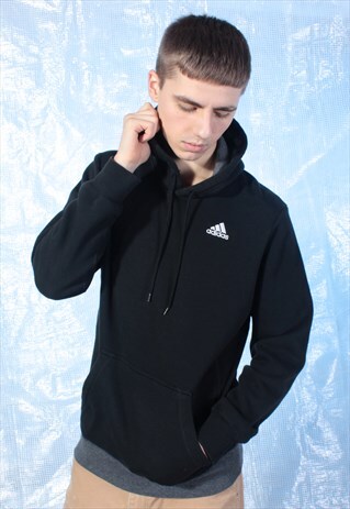VINTAGE ADIDAS BLACK AND GREY HOODIE