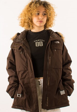 BROWN THE NORTH FACE PUFFER JACKET