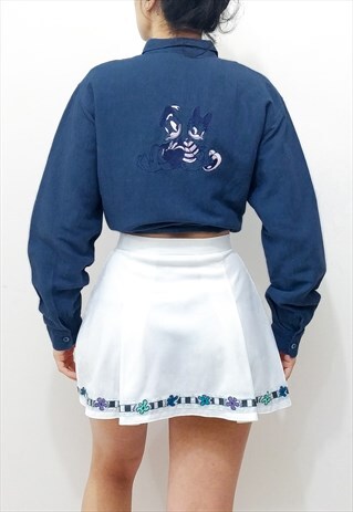 VINTAGE 90S DISNEY DONALD & DAISY DUCK EMBROIDERED SHIRT
