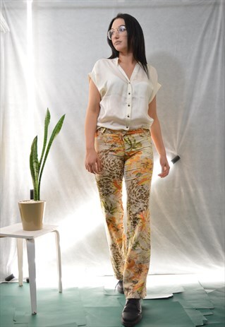 RETRO VINTAGE FESTIVAL FLOWER TROUSERS