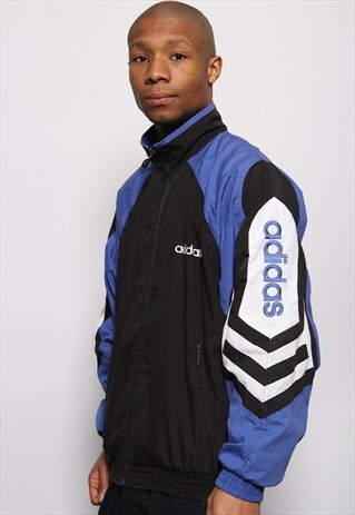 VINTAGE ADIDAS LOGO TRACK TOP JACKET BLUE