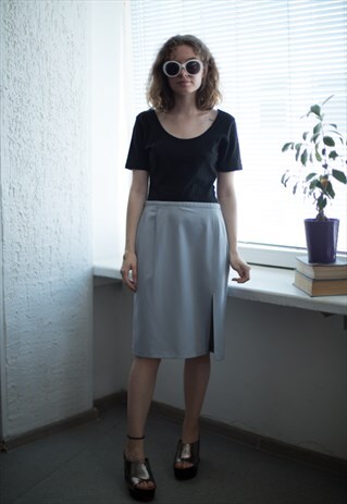 VINTAGE 90'S GREY HIGH WAISTED SKIRT