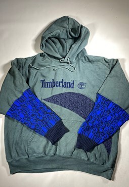 Vintage Size XL Timberland Rework Hoodie In Green