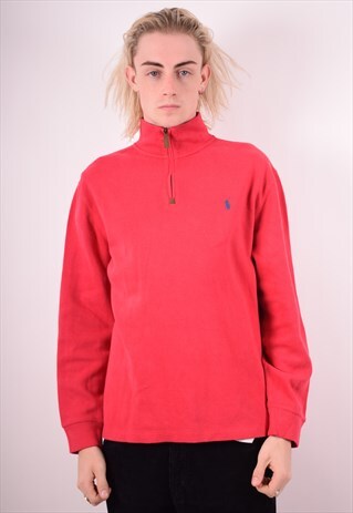 POLO RALPH LAUREN MENS VINTAGE JUMPER SWEATER LARGE RED 90S