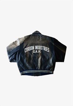 Vintage Gordon Gear Industries Blue Leather Jacket