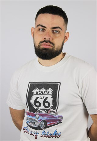 VINTAGE ROUTE US 66 T-SHIRT BIG LOGO 90S SIZE L