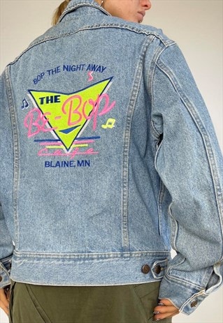 VINTAGE 90S DENIM JACKET 80S EMBROIDERED