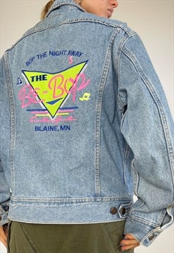 Vintage 90s Denim Jacket 80s Embroidered