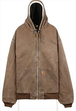 Vintage 90's Carhartt Workwear Jacket Hooded Heavyweight Zip