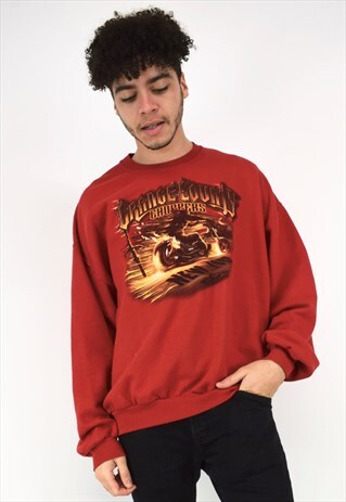 VINTAGE 90'S ORANGE COUNTY RED SWEATSHIRT