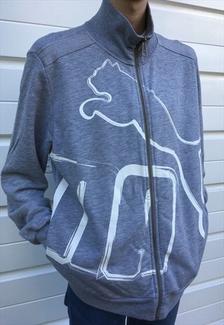 MENS FESTIVAL SPORTS PUMA GREY ZIP UP JACKET SWEATSHIRT