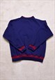 VINTAGE 90S NAVY NAUTICAL EMBROIDERED SWEATER