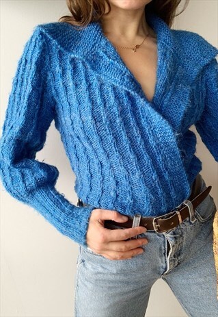 VINTAGE 80S MILKMAID HANDKNITTED CHUNKY CARDIGAN JUMPER