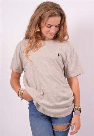 VINTAGE POLO RALPH LAUREN T-SHIRT TOP GREY