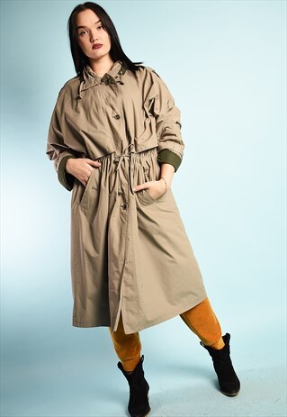 90'S RETRO NEUTRAL MINIMALIST TRENCH COAT MAC IN GREY