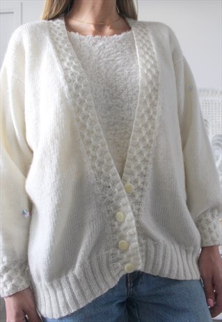 VINTAGE CARDIGAN ONE SIZE WHITE COLOUR