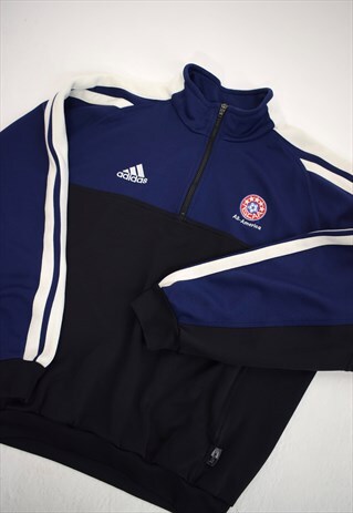 VINTAGE 90S ADIDAS BLUE BLACK 3/4 ZIP SWEATSHIRT