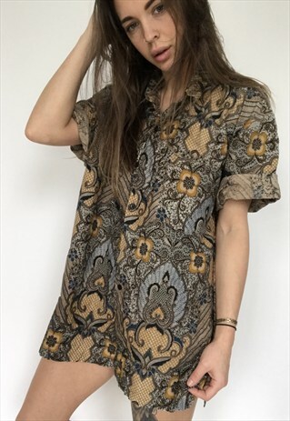 PATTERNED OVERSIZED RETRO VINTAGE UNISEX FESTIVAL SHIRT