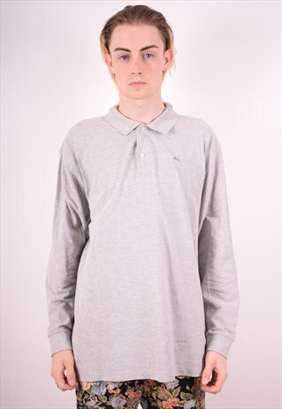 KAPPA MENS VINTAGE POLO SHIRT LONG SLEEVE XXXL GREY 90S
