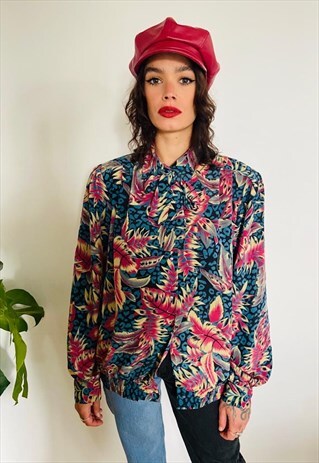 PALM PRINTED SHIRT JACKET