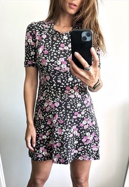 Cute Mini Floral Summer Dress - S