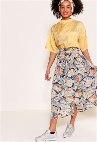 VINTAGE 90'S MUTED FLORAL PRINT SKIRT