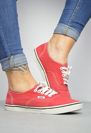 VINTAGE 90S VANS RED SKATE SHOES TRAINERS SNEAKERS PREPPY
