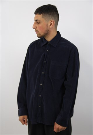 VINTAGE CORD NAVY SHIRT