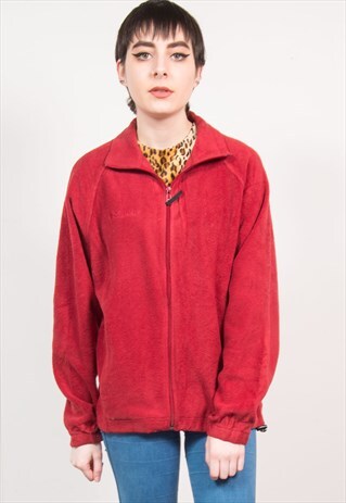 COLUMBIA VINTAGE 90'S RED FLEECE JACKET