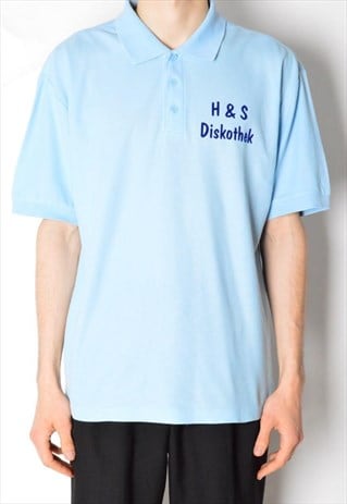 VINTAGE 90S BLUE DISCOTHEK POLO SHIRT
