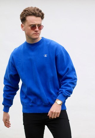 CHAMPION USA MINIMALIST PALATINATE BLUE SWEATSHIRT