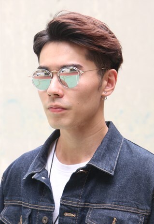 CLEAR FRAME ROUND SUNGLASSES