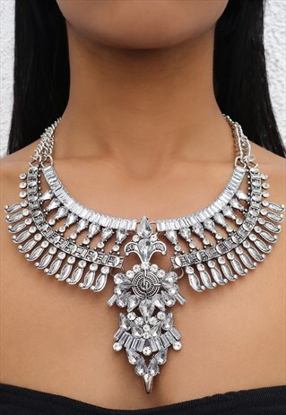 CRYSTAL BOHO STATEMENT NECKLACE