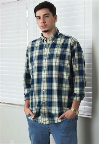 VINTAGE POLO RALPH LAUREN SHIRT FLANNEL LOGO 90S M 9.8