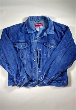 Vintage Size Large Wrangler Denim Jacket In Blue 