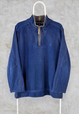 Fat Face Blue Airlie Sweatshirt 1/4 Zip Pullover Men's Small