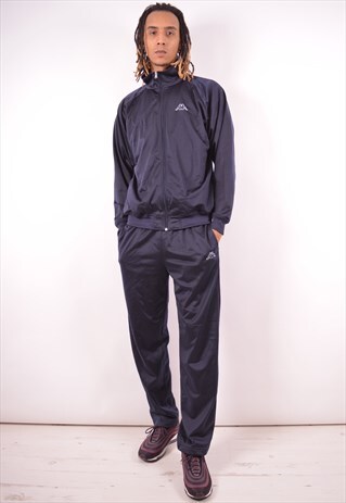 KAPPA MENS VINTAGE FULL TRACKSUIT LARGE NAVY BLUE 90S